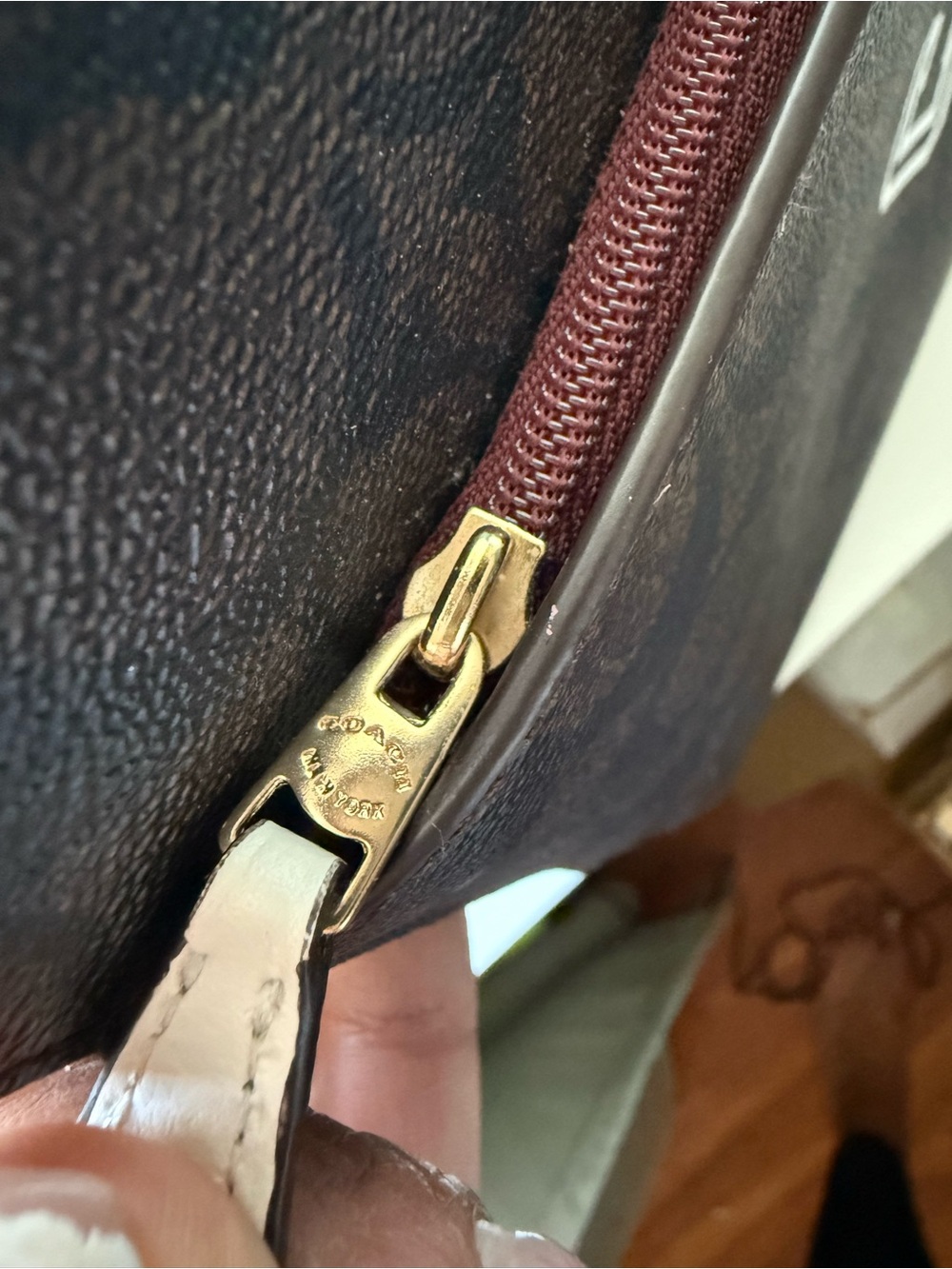 Coach Brown Leather Padded Sleeve Case for 13” Laptop All-Over Pattern - Picture 4 of 8